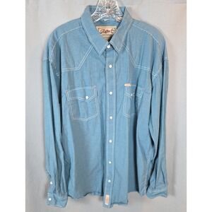 Rafter C Shirt Mens Fits XL Pro Flex 45 Performance Geometric Blue Pearl Snap